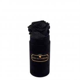 Eternity Black Rose & Mini Black Flocked Flowerbox