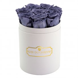 Eternity Grey Roses & Small White Flowerbox