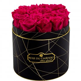 Eternity Pink Roses & Black Industrial Flowerbox