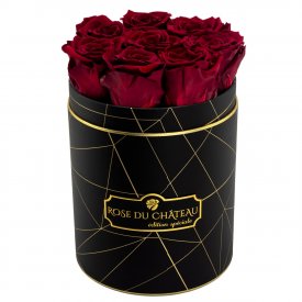Eternity Red Roses & Small Black Industrial Flowerbox