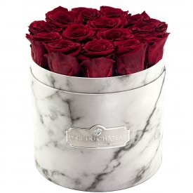 Eternity Red Roses & White Marble Flowerbox