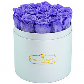 Eternity Lavender Roses & Blue Flowerbox
