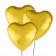 Three Heart-Shaped Gold Balloons 46 cm