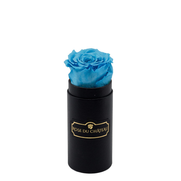 Rose Éternelle Azuré Dans Une Mini Flowerbox Noire