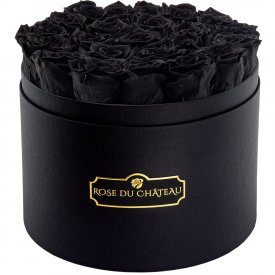 Roses Éternelles Noires Dans une Grande Flowerbox Noire