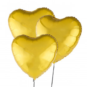 Trois Ballons dorés Coeur 46 cm