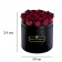 Roses Éternelles Rouges Dans Une Flowerbox Ronde Noire