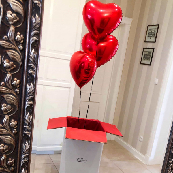 Tři červené balóny Heart 46 cm