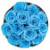 Modré věčné růže bouquet v černém flowerboxu
