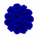 Tmavě modré věčné růže v modrém flowerboxu
