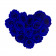 Tmavě modré věčné růže v bílém boxu heart