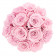 Růžové věčné růže bouquet v malém bílém flowerboxu