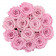 Světle růžové věčné růže v béžovém semišovém flowerboxu