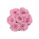 Světle růžové věčné růže v malém bílém mramorovém flowerboxu