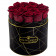 Červené věčné růže v černém industrial flowerboxu