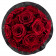 Červené věčné růže bouquet v černém flowerboxu