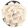 BÍLÉ věčné růže bouquet v malém černém flowerboxu