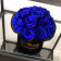 Blaue Ewige Rosen Bouquet in schwarzer Rosenbox