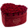Rote Ewige Rosen in Bordeauxroter Beflockter Herzbox Large - LOVE EDITION
