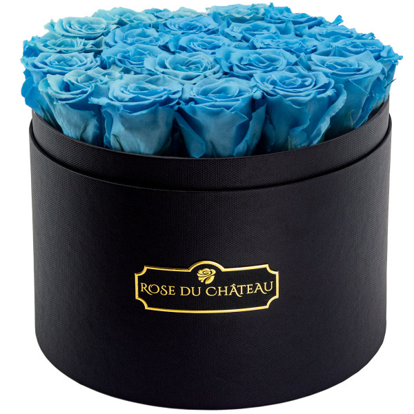 Eternity Azure Roses & Large Black Flowerbox