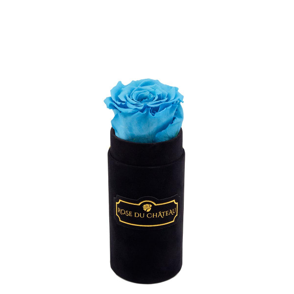 Eternity Azure Rose & Mini Black Flocked Flowerbox