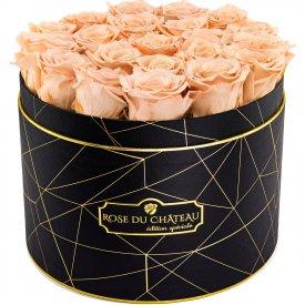 Eternity Peach Roses & Large Black Industrial Flowerbox
