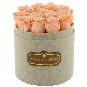 Eternity Peach Roses & Flaxen Flowerbox