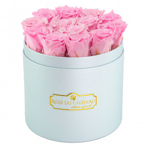 Eternity Pale Pink Roses & Blue Flowerbox