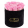 Eternity Pale Pink Roses & Round Black Flocked Flowerbox
